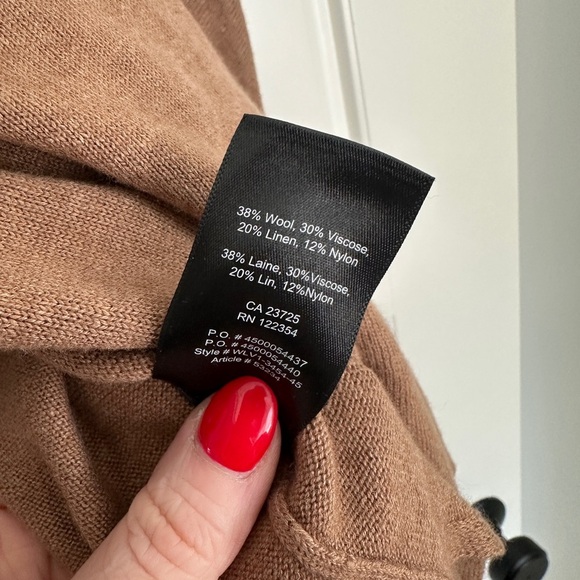 Babaton Brown V-Neck Sweater Relaxed Fit - Picture 4 of 5